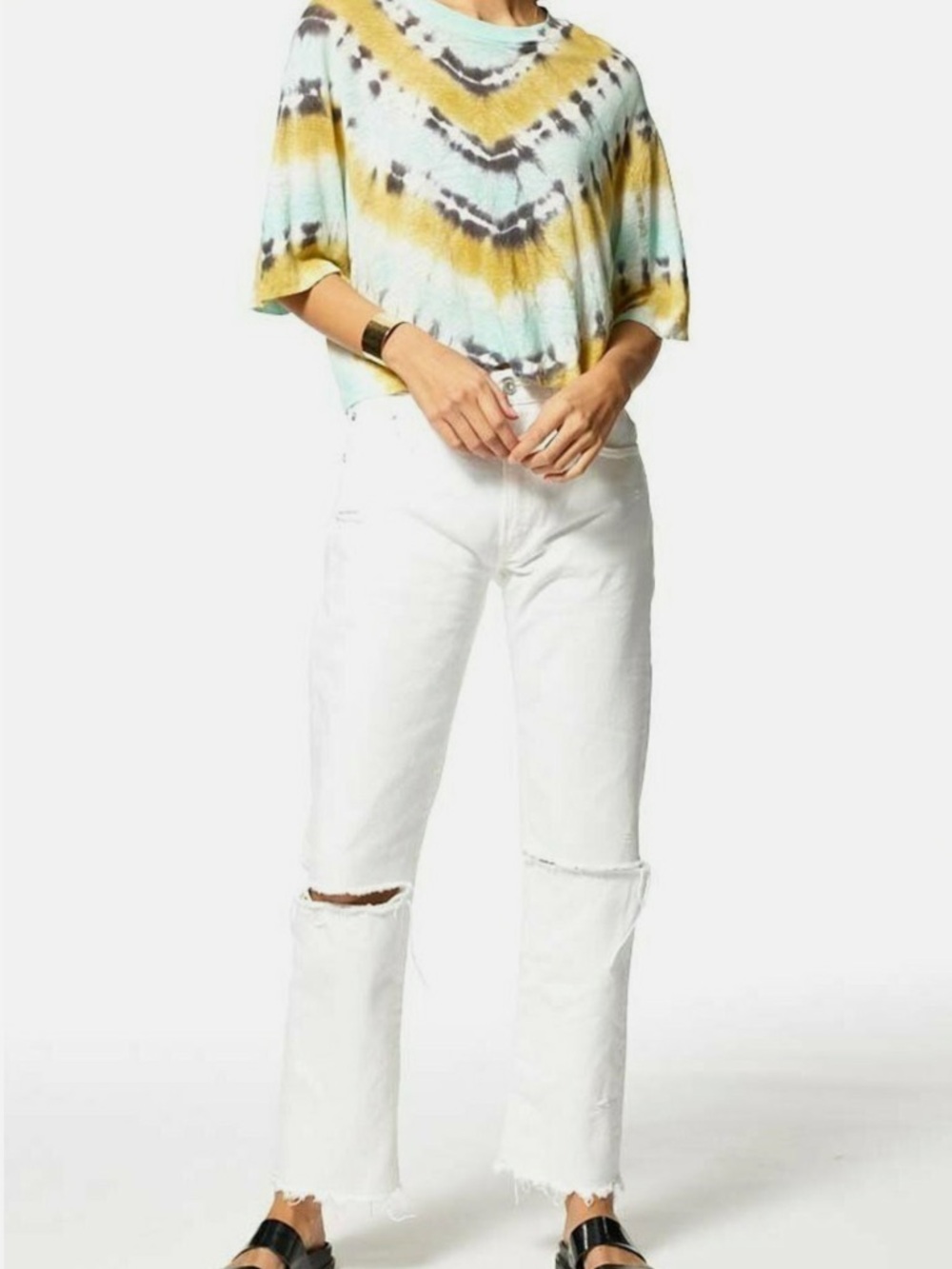 Young, Fabulous, and Broke Carla Cropped Tie Dye Tee - Picture 3 of 7